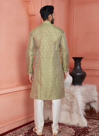 Heavenly Green Brocade Kurta Pyjama