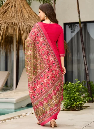 Hot Pink Silk Salwar Suit