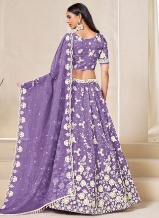 Ideal Violet Crush Lehenga Choli with Embroidered and Sequins Work