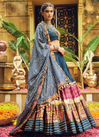 Innovative Morpeach Rayon Readymade Lehenga Choli with Fancy, Foil Print and Lace Work