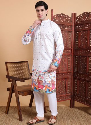 Integral White Cotton Kurta Mens Wear