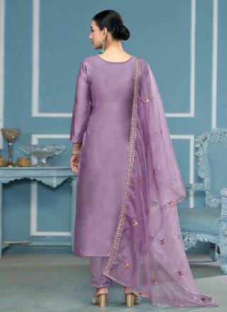 Irresistible Purple Cotton Salwar Suit