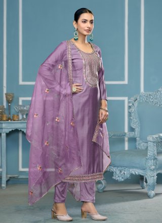 Irresistible Purple Cotton Salwar Suit
