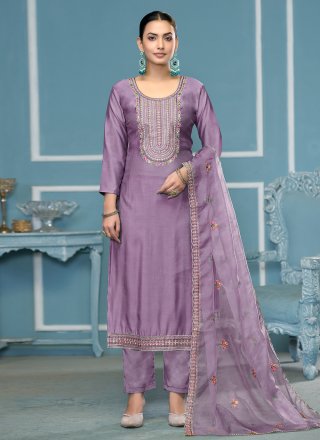 Irresistible Purple Cotton Salwar Suit