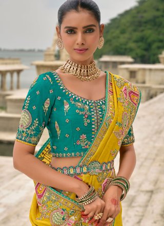 Jacquard Contemporary Sari with Embroidered, Khatli, Sequins, Stone, Weaving and Zari Work