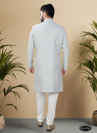 Jacquard Indo Western In Blue Color
