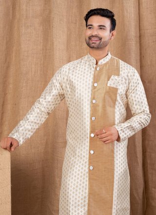 Jacquard Indo Western In Cream Color