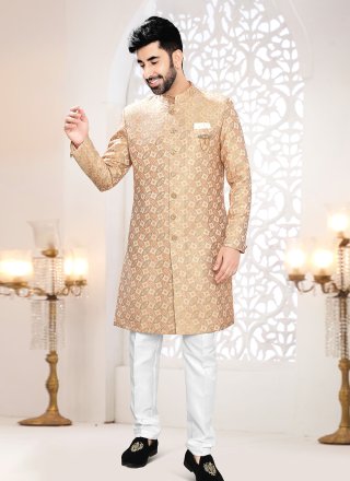 Jacquard Indo Western In Peach