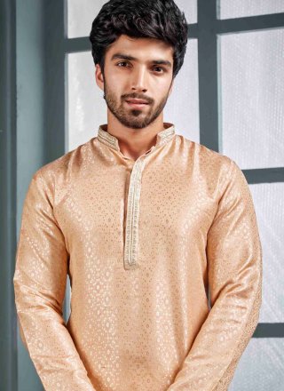 Jacquard Kurta Pyjama with Jacquard Work