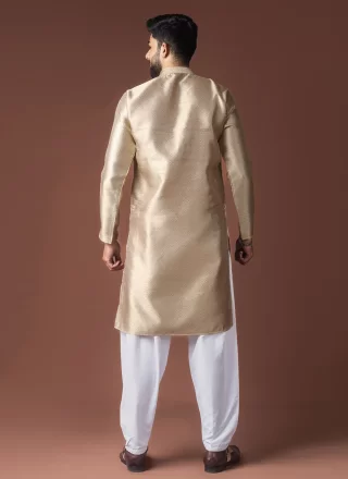 Jacquard Kurta Pyjama with Woven Work