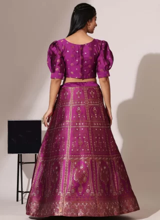 Jacquard Lehenga Choli with Jacquard and Zari Work