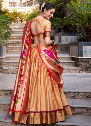 Jacquard Silk Lehenga Choli with Weaving and Zari Work