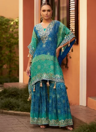 Jacquard Silk Salwar Suit In Multi Colour