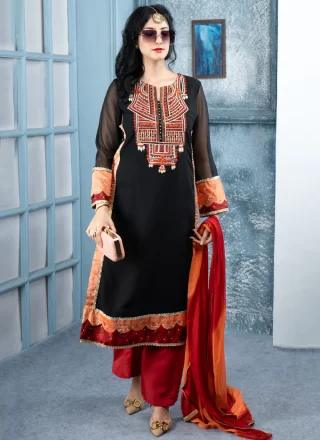 Jazzy Black Georgette Salwar Suit