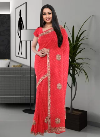 Jazzy Pink Jacquard Classic Sari