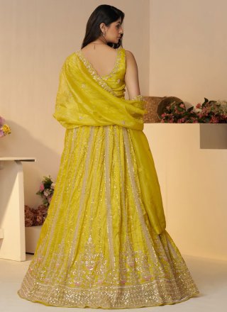 JIMMY CHU Lehenga Choli with Embroidered, Sequins, Thread and Zari Work