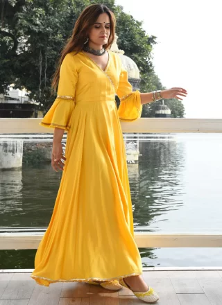 Lace Work Cotton Floor Length Salwar Suit 