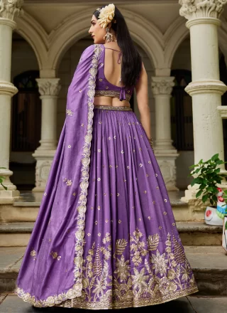Lavender Georgette A - Line Lehenga Choli