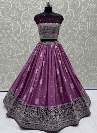 Lavender Georgette Lehenga Choli