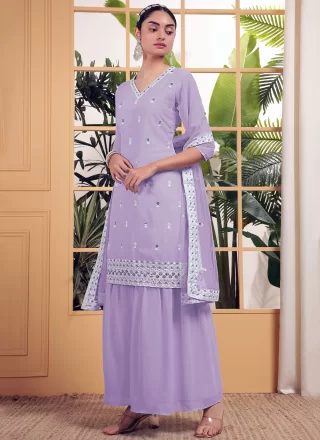 Shop Online Embroidered and Mirror Work Chinon Salwar Suit In Orange :  277666 - Salwar Kameez
