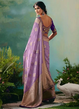 Lavender Silk Contemporary Saree