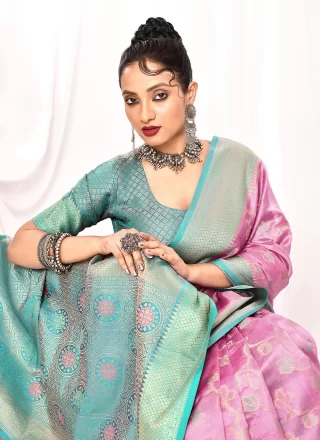 Lavender Silk Contemporary Saree 