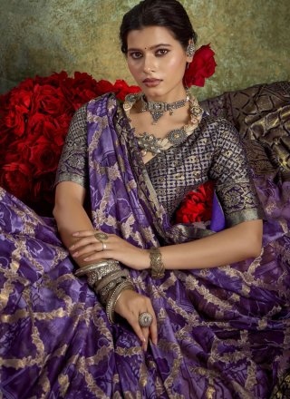 Lavender Silk Traditional Saree