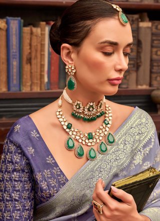 Lavender Viscose Woven and Zari Work Classic Sari