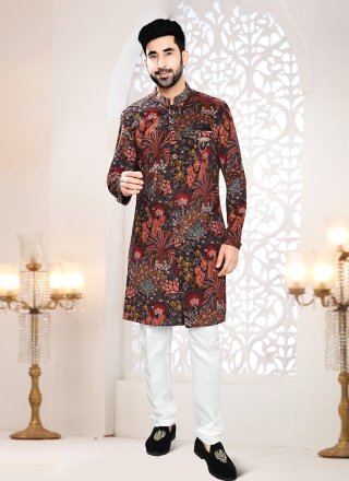 Linen Indo Western In Black