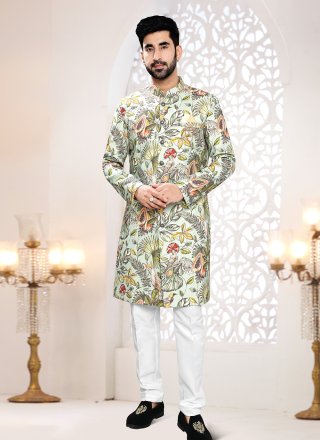 Linen Indo Western In Green