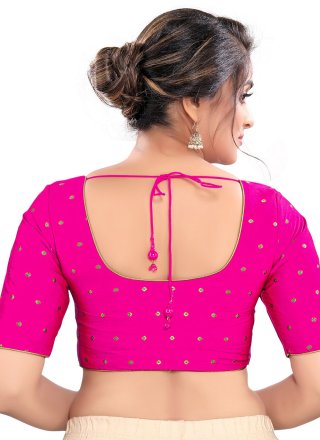 Magenta Tafeta Silk Blouse