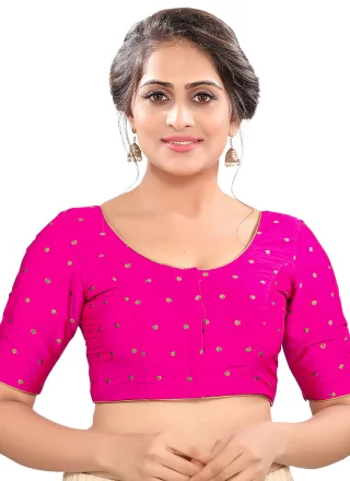 Magenta Tafeta Silk Blouse