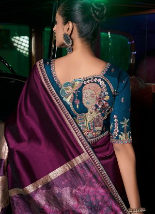 Magnetize Purple Pure Silk Classic Saree