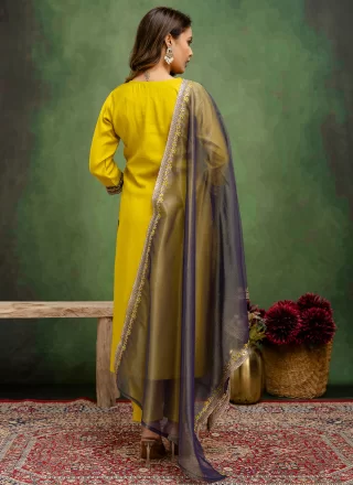 Majesty Yellow Silk Salwar Suit