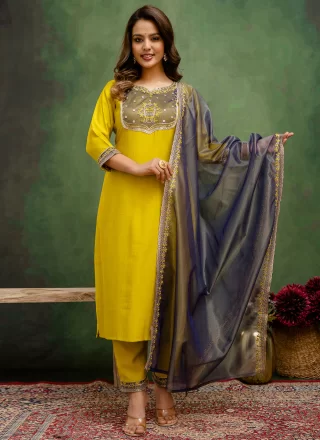 Majesty Yellow Silk Salwar Suit