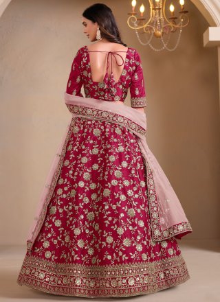 Maroon Art Silk Lehenga Choli