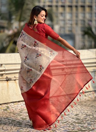 Maroon Cotton Classic Sari