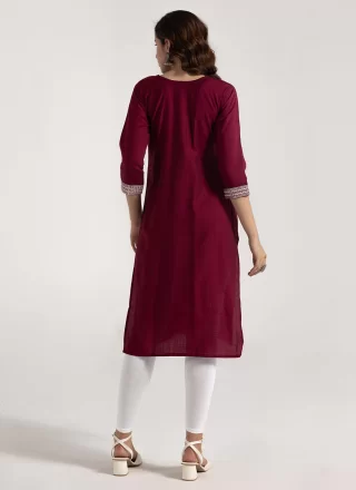 Maroon Rayon Casual Kurti