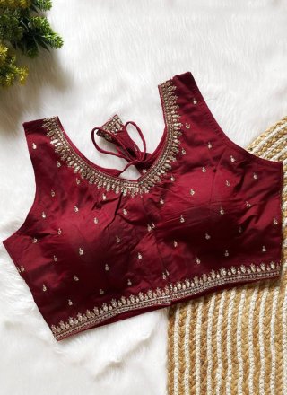 Maroon Silk Blouse