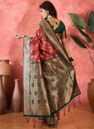 Maroon Silk Casual Sari