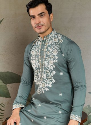 Men Brown Silk Embroidered, Sequins and Thread Work Kurta Mens Wear