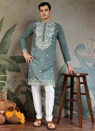 Men Brown Silk Embroidered, Sequins and Thread Work Kurta Mens Wear