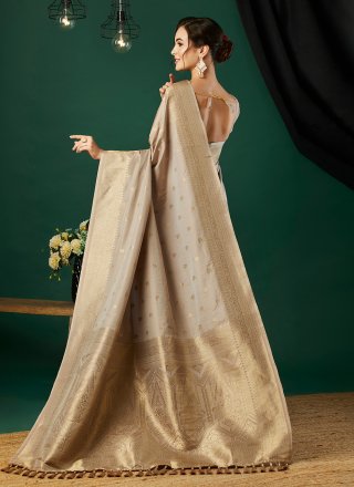 Modernistic Grey Nylon Trendy Saree