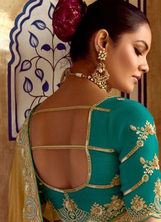 Monumental Mustard Fancy Fabric Designer Sari