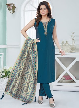 Morpeach and Teal Silk Pant Style Suit