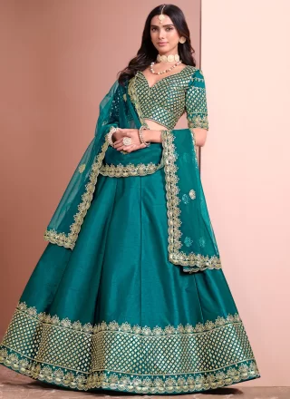 Morpeach Art Silk A - Line Lehenga Choli with