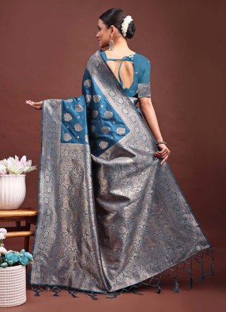Morpeach Banarasi Silk Weaving Work Classic Saree for Casual