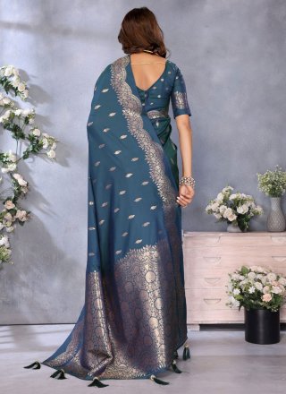 Morpeach Banarasi Silk Weaving Work Classic Saree for Ceremonial