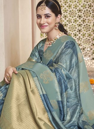 Morpeach Checks and Zari Work Silk Traditional Saree