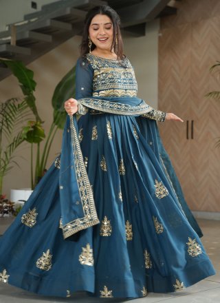 Morpeach Chinon Embroidered, Sequins and Zari Work Gown for Ceremonial